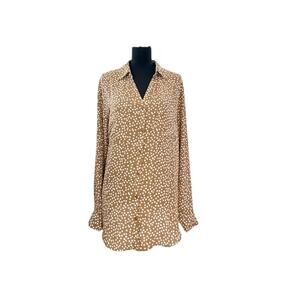 Maurices 2X Brown Floral Button Front Blouse - Plus Size